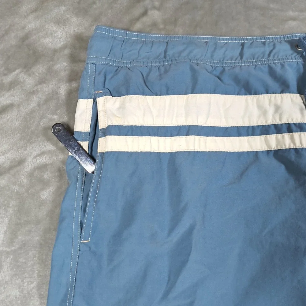 Polo Ralph Lauren Swim Trunks Men XXL Blue Striped Nautical Crest Maritime Lined